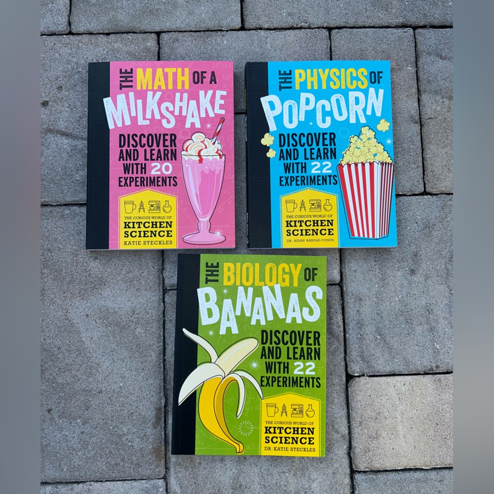 (3) Science Kid Books Curious World of Kitchen Science Bananas, Popcorn & Milk